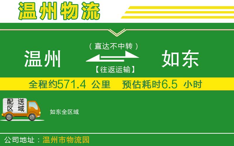 溫州到如東貨運公司