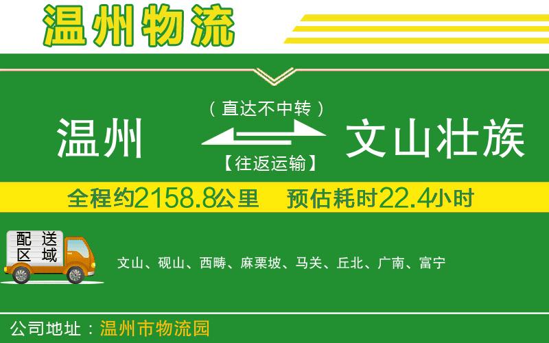 溫州到文山壯族苗族自治州貨運專(zhuān)線(xiàn)